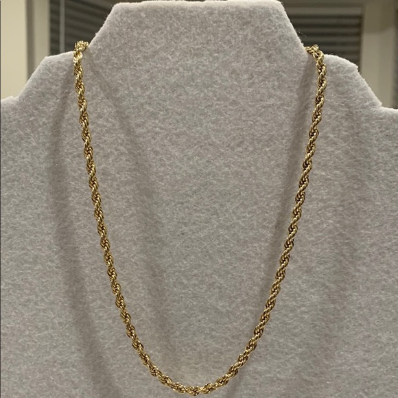Other - 14k Gold Plated Elegant Rope Chain Necklace